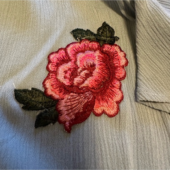 Style Envy Blue Floral Off the Shoulder Mini Dress L - Picture 4 of 9